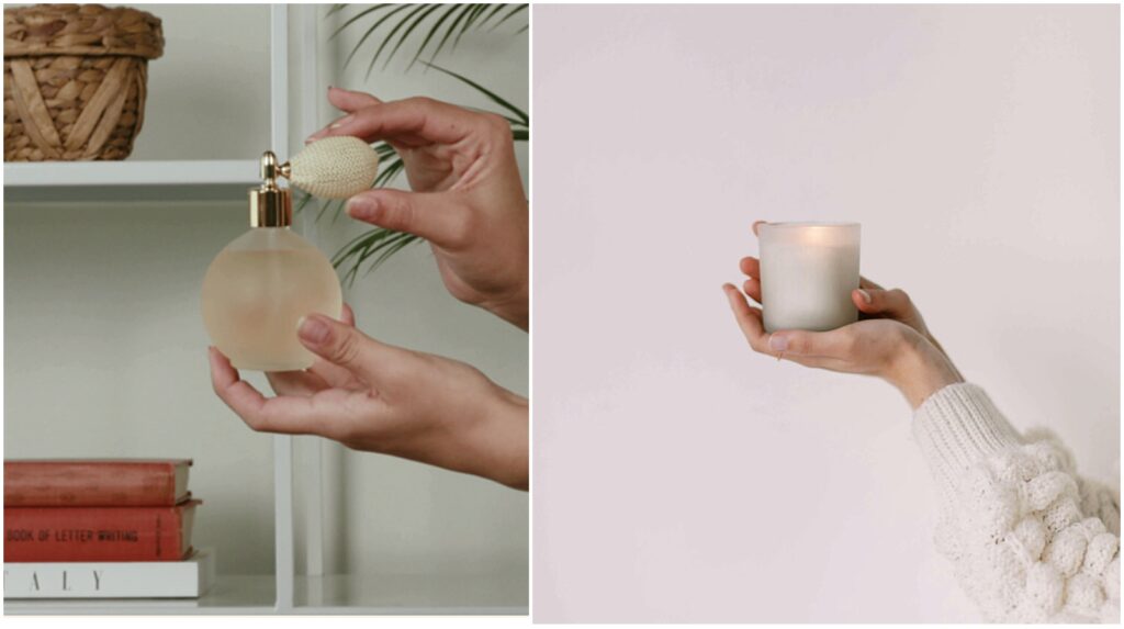 Artisanal product collections of candles and body spritz by Sun & Moon Garden Botanicals