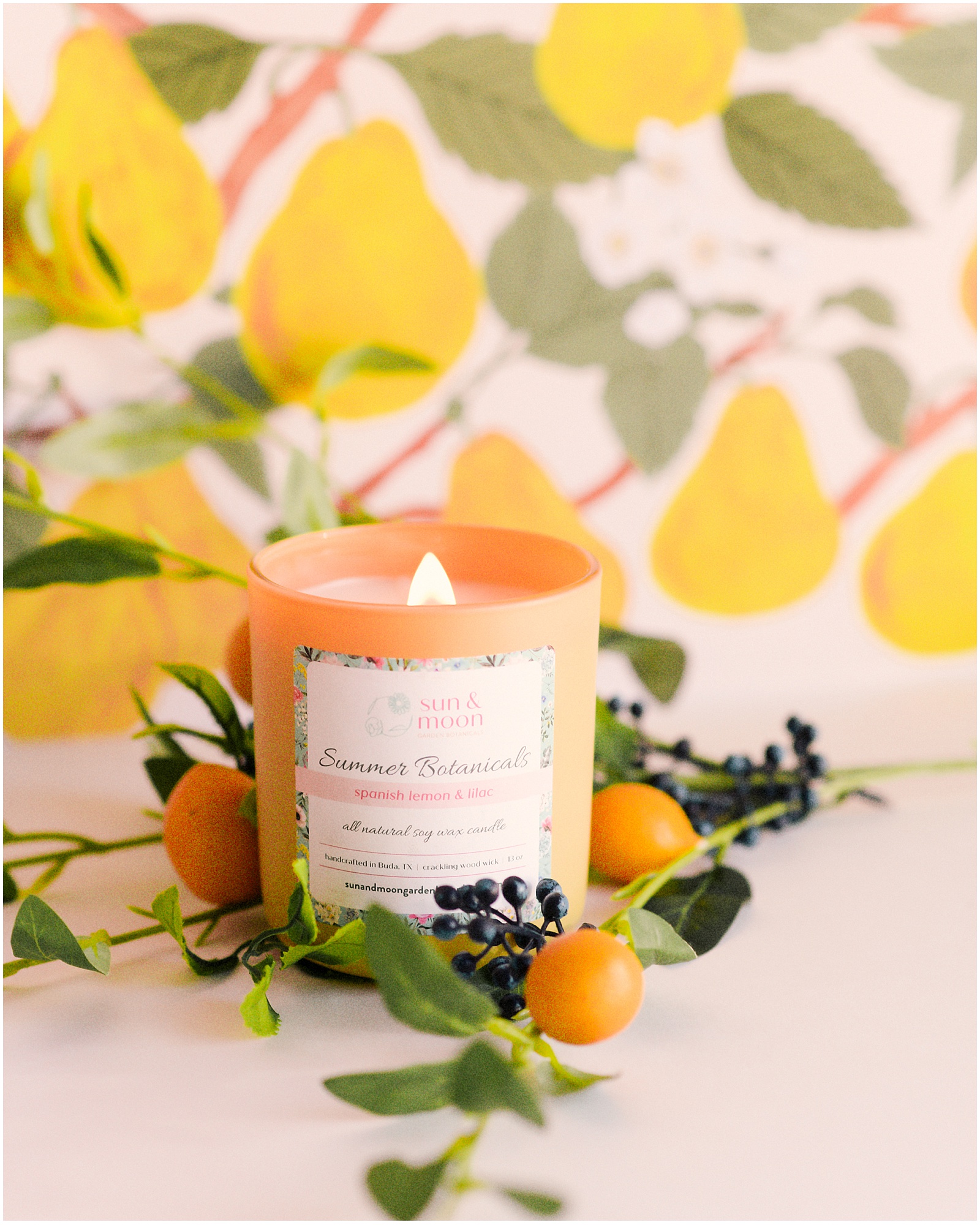 Non-toxic candle for summer by Sun and Moon Garden Botanicals