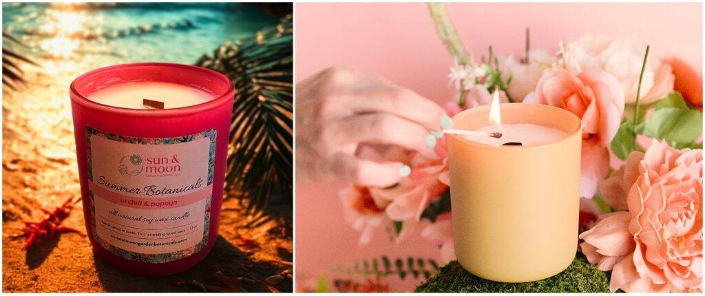 Two non-toxic candles for summer by Sun & Moon Garden Botanicals