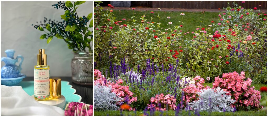 Body oil in our summer fragrance summer garden