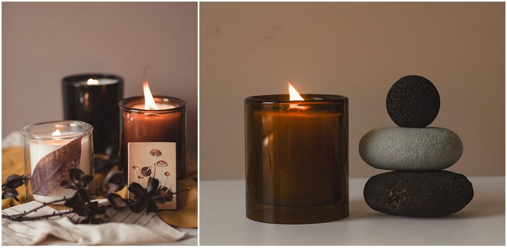 Sun and Moon Garden Botanicals fall candles in reusable candle jars